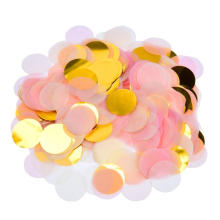 Round Paper and Pink and Gold Metallic Confetti